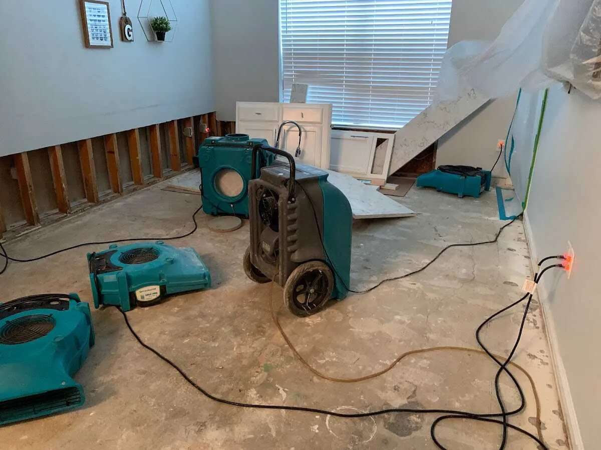 Dehumidifier in flood-cut room for Water Extraction & Removal in Conway